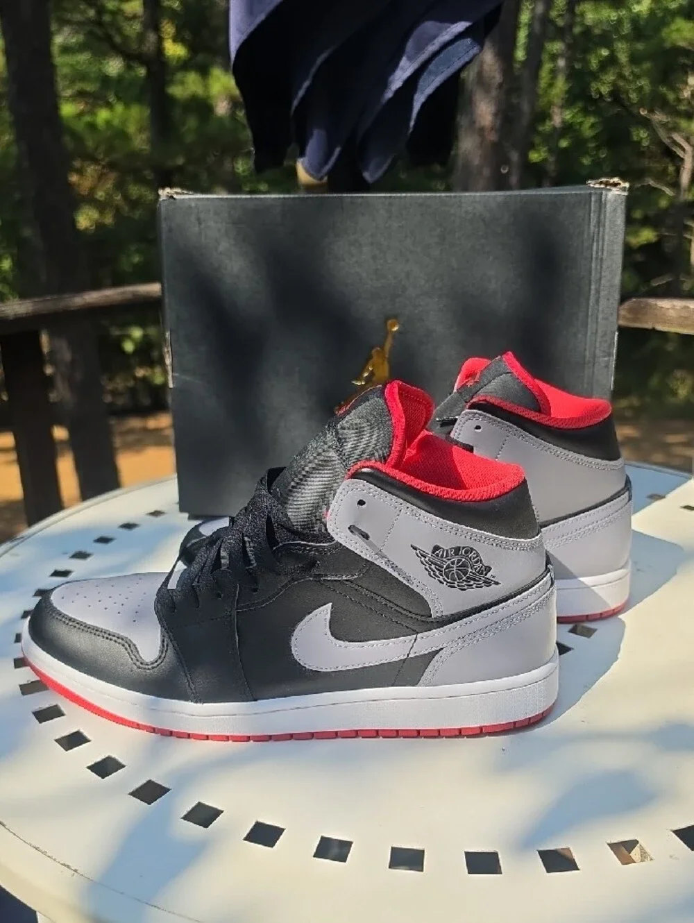 Jordan Men’s Mid-Top Sneakers - Black/Gray/Red